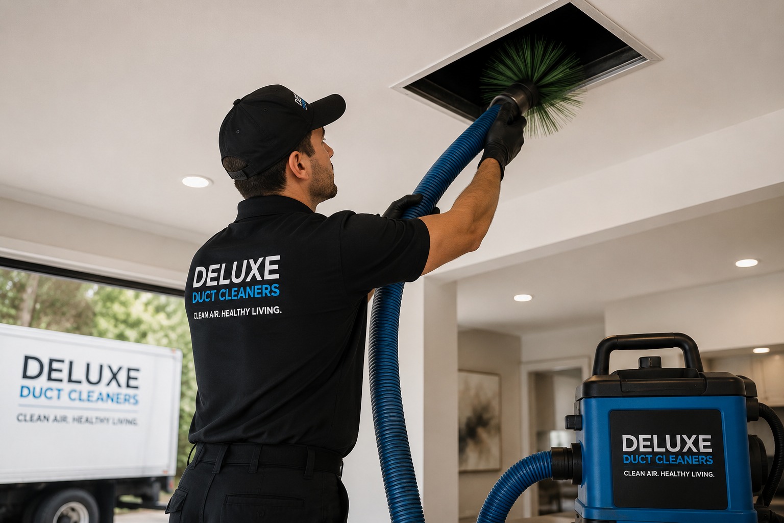 Deluxe Duct Cleaners technician